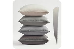 Topfinel Juego de 4 Funda para Cojín Decorativa Hogar Cojines Gris de Terciopelo Fundas Almohadas para Decoracion Salon del Sofa Cama Jardin Dormitorio 60x60 Fundas de Cojin Modernos