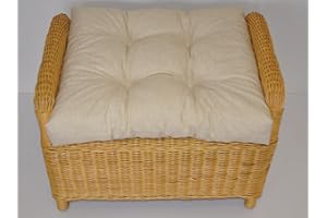 RATTANI Premium Qualität - Polster/Kissen/Ersatzpolster für Rattan Ohrensessel/Rattansessel, Hockerkissen, Color beige