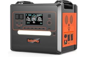 SolarPlay Station électrique portable Générateur solaire， avec 12 connecteurs de sortie, LiFePO4, UPS, pour camping, pannes de courant avec 5 ans de garantie (Q2402M)