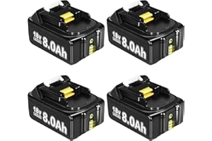 KOCTOTO 4Pack 8000mAh High Capacity BL1850B Replacement for Makita 18V Batteries Compatible with Makita Batteries BL1860B BL1840B BL1830B BL1820 BL1815 LXT-400 with LED Indicator (4)