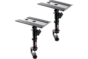 Tlingt Support Studio-Monitor- und Lautsprecherständer, Klemm-Desktop-Ständer, 2er-Set, 24 x 22.5 cm große Metallablage für Monitorlautsprecher, Regallautsprecher, Laptops.