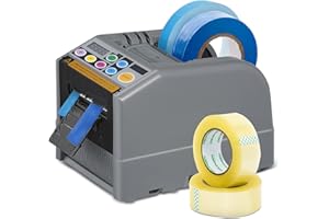 ENERHUB Zcut-9 Automatischer Klebebandabroller, Verbesserter Automatische Bandspender mit Silikongetriebe, für starke Klebebänder, Bandbreite 6-60mm Länge 5-999mm, für Büro (Silikonrad 2025)