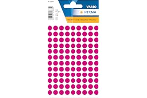 ‎HERMA HERMA 1836 Punktaufkleber Klebepunkte pink rosa, 540 Stück, Ø 8 mm, 108 pro Bogen, selbstklebend, Markierungspunkte für Kalender Planer Basteln, matt, blanko Papier Farbpunkte Etiketten Aufkleber