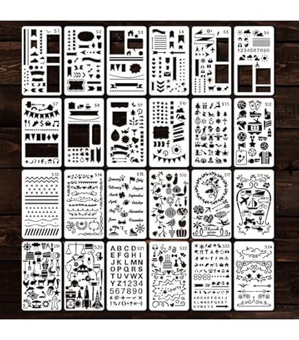 24 stuks dagboek stencils premium huisdier plastic doe-het
