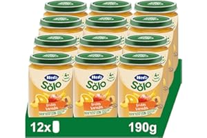 Hero Baby Tarrito Infantil - Tarritos de Frutas Variadas , Sin Aceite de Palma , Sin Sal Añadida , Bebé desde 4 Meses , Ingredientes 100% naturales , Pack de 12x190gr