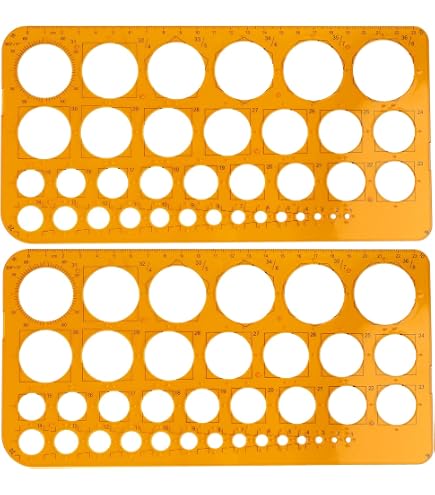 Trace-cercles STANDARDGRAPH GXST1315F - 45 Cercles De 1 à 36 Mm + 4 Rayons - Transparent Orange - 5