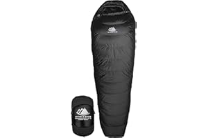 Hyke & Byke Snowmass -15 Degree C Down Sleeping Bag with ClusterLoft Base for Backpacking, Ultralight Mummy Down Bag with Lightweight Compression Sack and Five (5) Color Options