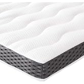 Amazon Basics Memory Foam Mattress Topper with Removable and Washable Cover, 140 x 200 cm, 7 cm, White