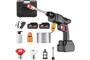 ATLDMPHIC Cordless Electric Washer, 21V High-Pressure Pressure Spray Water Gun, Cordless Washer Machine with Accessories Kit, Portable Water Spray Gun Cleaner for Car, Garden, Fence, Floor Cleaning
