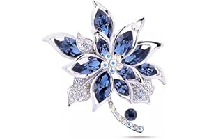 XSQD Blume Band Brosche, Vintage elegante einzigartige Kristall Brosche, Mode Strass Brosche, Pin Abzeichen, Zubehör Schmuck Geschenke, Strass Kno