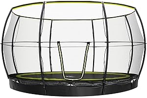 Rebo Flush FIt Inground Base Jump Trampoline with Halo ll Enclosure