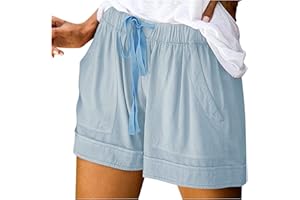 ZILOSCONCY Mujer Pantalones Cortos Moda Casual Verano Shorts Talla Grande con Bolsillo y Cinturón Ajustados Cordón Trekking Deportivos Secado Rápido Pantalon Cargo de Entrenamiento Transpirables Pantalones