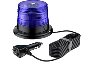 EYPINS 40 LED Luce Lampeggiante per Auto Blu,Luce Stroboscopica di Emergenza con Base Magnetica,Spia di Avvertimento per Auto da 40 W,E57/IP65,Cavo da 5 m,per 12 V/24 V Trattore,Camion