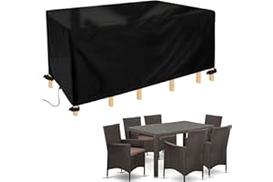 Jianghu Art Grande Bache de Protection Exterieur Salon de Jardin 260x240x75cm Housse Salon Jardin, 600D Housse de Meubles de Patio imperméable