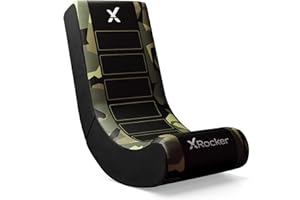 X-Rocker Geo Camo Kids Gaming Chair - Foldable Floor Rocker for Console & Video Games, Low Rocking Seat for Children & Juniors – Green, Amazon Exclusive