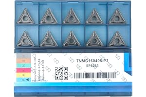 CDBP Inserti in metallo duro CNC TNMG332 / TNMG160408-MD per acciaio da taglio, rompitruciolo per semifinitura per fresa da tornio, 10Pezzi