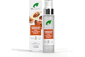 DR. ORGANIC Dr Organic Moroccan Argan Oil Hair Treatment Serum, Detangle, For Frizz, Dry & Damaged Hair, Mens, Womens, Natural, Vegan, Cruelty-Free, Paraben & SLS-Free, Organic, 100ml, Packaging may vary