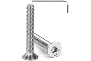 Tunejoy Tornillo Avellanado M6 x 40 mm Tornillos de Cabeza Avellanada Hexagonal de Acero Inoxidable A2 V2A Norma DIN 7991 con llave Allen Rosca Completa 20 Piezas