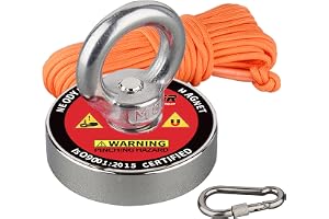 Mutuactor Neodymmagnet, 100 kg, N52 superstark kraftfull cirkulär ring, NdfeB, återhämtningsfiske, rund magnet, C48L
