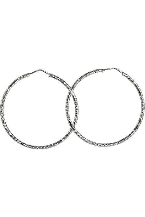 Edelstahl Creolen, Paar, Rund, Silberfarben, 24 X 26 X 2 Mm, Pin: 0,7 X
