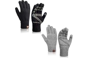 Maylisacc Gant Hiver Laine Mélangée Tricotés, Gants Tactiles Homme de 24cm pour Unisexes, Parfaits pour Envoyer des Message et Taper sur le Téléphone Intelligent