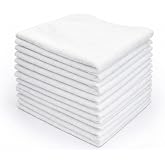 PAMEX - Super Star Microfiber Cloth 40x40 White, Lightweight, Absorbent - 12 Units