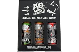 Angus & Oink | Hot Sauce Gift Set | 1 x Hot Apache Red Dawg 1 x Voodoo Mango 1 x Phat Taco Chipotle | Classic Hot Sauce Collection | Set of 3