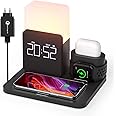 Caricabatterie Wireless, COLSUR Stazione di Ricarica Wireless 3 in 1 con Adattatore QC3.0 per iWatch Series SE 6 5 4 3 2, Air