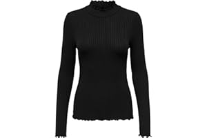 JdY Damen Dünnes Langarm Shirt | Basic Rundhals Stehkragen Longsleeve | Stretch Oberteil JDYFRANSISKA