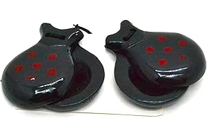 BETTER WITH FRIENDS SPAGNOLO CASTAGNOLA NERO PER ADULTE. CASTANETS BALLE FLAMENCO. realizzato in legno massello