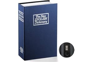 Buchsafe mit Kombinationsschloss - Parrency getarnte geldkassette schlosskasten, The New English Dictionary, 24 x 16 x 5.5 cm, Medium, SBH-MM-M003, Blau