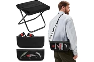 IPALAMILA Protable Folding Stool,Camping Stool,Foldable Lightweight Camping Stool,Mini Outdoor Folding Lazy Chair,Collapsible Stool with Zippered Carry Bag for Camping Fishing Picnic Hiking home (Black)