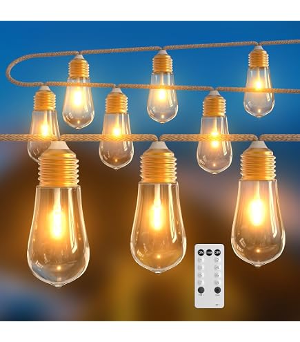 AzureStar LED-Lichterkette Außen – 22 M, 36 Glühbirnen, IP44, Wasserdicht, 2700K, Erweiterbar