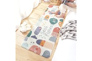 MOSHOINOT Tapis de Passage Tapis Runner Moderne Lavables Tapis de décoration Rectangle bébé Tapis Coureur d'enfant Duveteux Tapis pour Enfants Salon Chambre Grands ​Tapis de Jeu Bebe 40 x 120 cm