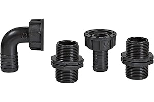 RIBIMEX Ribiland 01552 - Raccord pour Pompe 1" - Lot de 4 - Noir