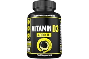 SS SPORT SUPPLIES Vitamin D3 Tablets 4000iu - 500 Micro Tablets - 16 Months Supply - High Strength Vitamin D3 Vegetarian Tablets - Immune System, Bone and Muscle Function Support - UK Made