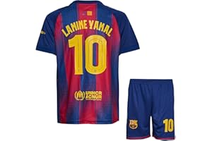 QYCKSOUTH IHIMI Lamine Yamal Nr.10 Trikot Kinder, Barça 2025/26 Heimfarben Fanartikel Set Rot Blau, Fußball Fan Outfit für Jungen & Mädchen, inklusive Shorts, Jugendgröße 4-14 Jahre