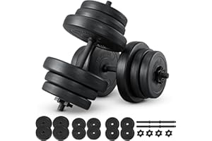 ArtSport ensemble d'haltères 20/30 / 40 kg - ensemble d'haltères courts avec 2 haltères courts, poids et 4 fermetures en étoile