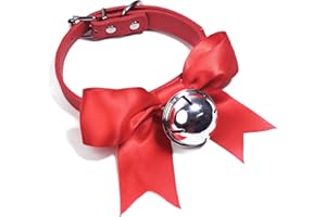 ADEMISHIA Ribbon Bow Bell Choker Collar For Women, Handmade Kitty Choker Necklace With Silver Bell For Cosplay Costume
