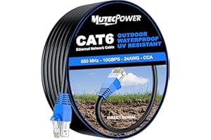 MutecPower Multi-Cables CAT6 RJ45 50m, à l'extérieur utiliser imperméable - CCA - Direct Burial Ethernet Network câble - 550 Mhz-50 meter