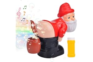 XINRONGDA Machine à bulles pour bébés et enfants, machine à bulles de Père Noël, jouets entièrement automatiques d'eau, cadeaux pour Noël, anniversaires et fêtes (rouge)