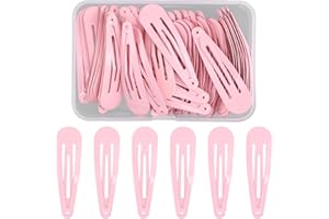 NATUCE 50PCS Negro Pinza de Pelo para Niñas Mujeres, 5CM Clips de Pelo de Metal, Horquillas Pelo, Accesorios Cabello, Pinza para el Cabello, Pernos de Pelo, Clips de pelo para Niñas, Chicas (Rosa)