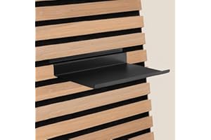 BTSAE Regal für Akustikpaneele, 40×15cm Metall Wandregal, Akustikpaneele Regal, Schwarz Schweberegal für Wohnzimmer, Schlafzimmer, Büro, Küche, Zubehör für Akustikpaneele (40×15 cm)