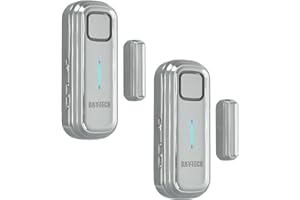 DAYTECH Fridge Door Alarm with Delay 1/2/3/4 Mins When Opend Window Alarm Close Doors Reminder Freezer Door Sensor or Chime 0 to 120 dB for Ajar Warning Silver 2 Packs