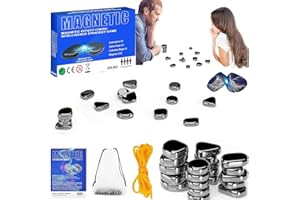 TJYAEKLTD Magnetic Chess Game, juego de mesa magnético de estrategia multijugador, juego de mesa con cuerda, fiesta familiar, juego de viaje divertido para niños y adultos (azul)