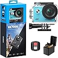AKASO EK7000 4K30FPS 20MP Action Camera Ultra HD Underwater Camera 170 Degree Wide Angle 98FT Waterproof Camera Support External Microphone (Blue)