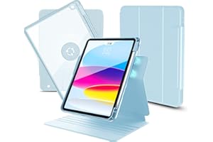 nimin iPad 9./8./7. Generation Case 10.2 Inch, with Dual Magnetic Design, 11 Different Usage Modes - 360° Rotating Leather Case with Pencil Holder