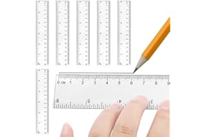 SNUGZEST 6Pcs 15cm Ruler Multipack Clear Ruler Plastic Rulers 6 Shatter Resistant Ruler,Thickened Plastic Ruler Set for Student School Office Teaching Rule(COLOR:Clear)