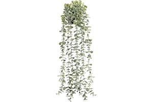 Der Rose Fake Plants Hanging Artificial Faux Plant Potted Eucalyptus Plants for Indoor Boho Bedroom Bathroom Home Wall Shelf Decor