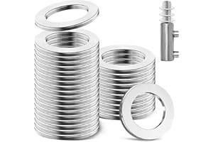 ENUTROF Fitschenringe Φ8 * 12 * 1,5mm Zimmertüren Spezial Tür Unterlegscheiben Edelstahl Türscharnier Montageringe Ohne Abriebspuren für Standard Zimmertüren 30Stk (M8)